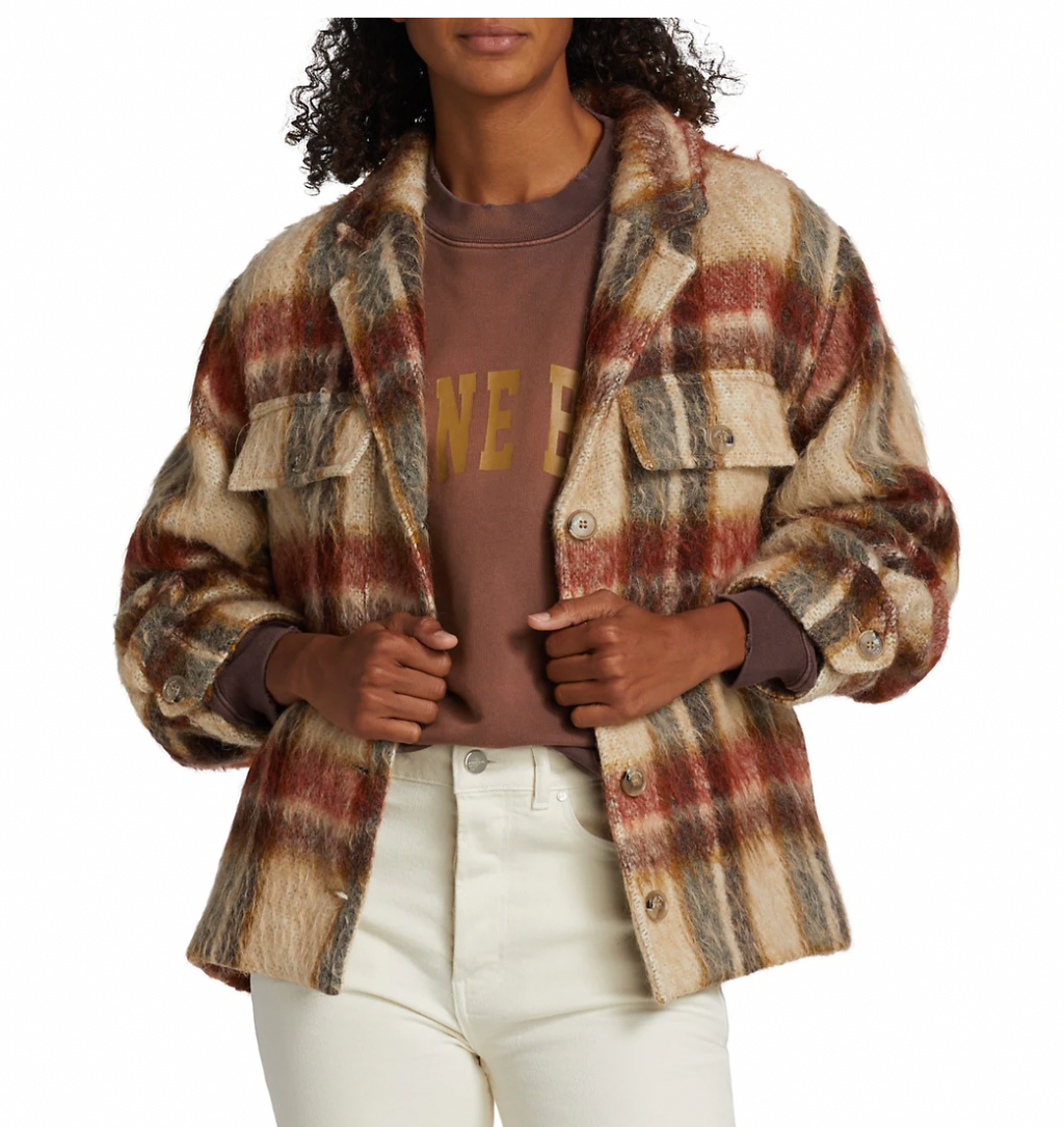 Anine Bing Flynn Plaid Shirt Jacket – AshleyCole Boutique