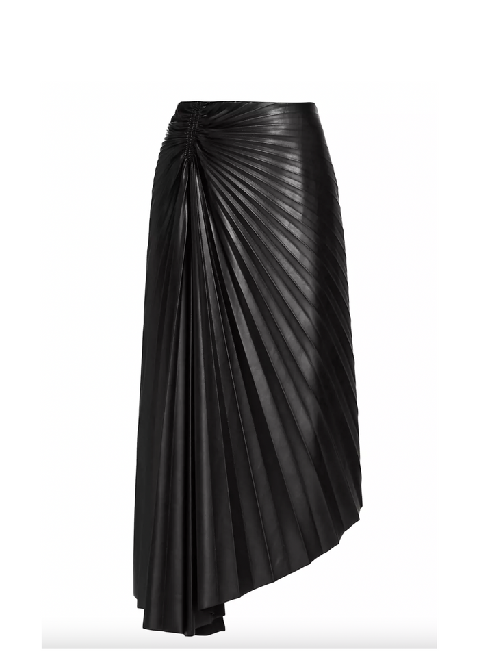 A.L.C. Tracy Pleated Vegan Leather Skirt