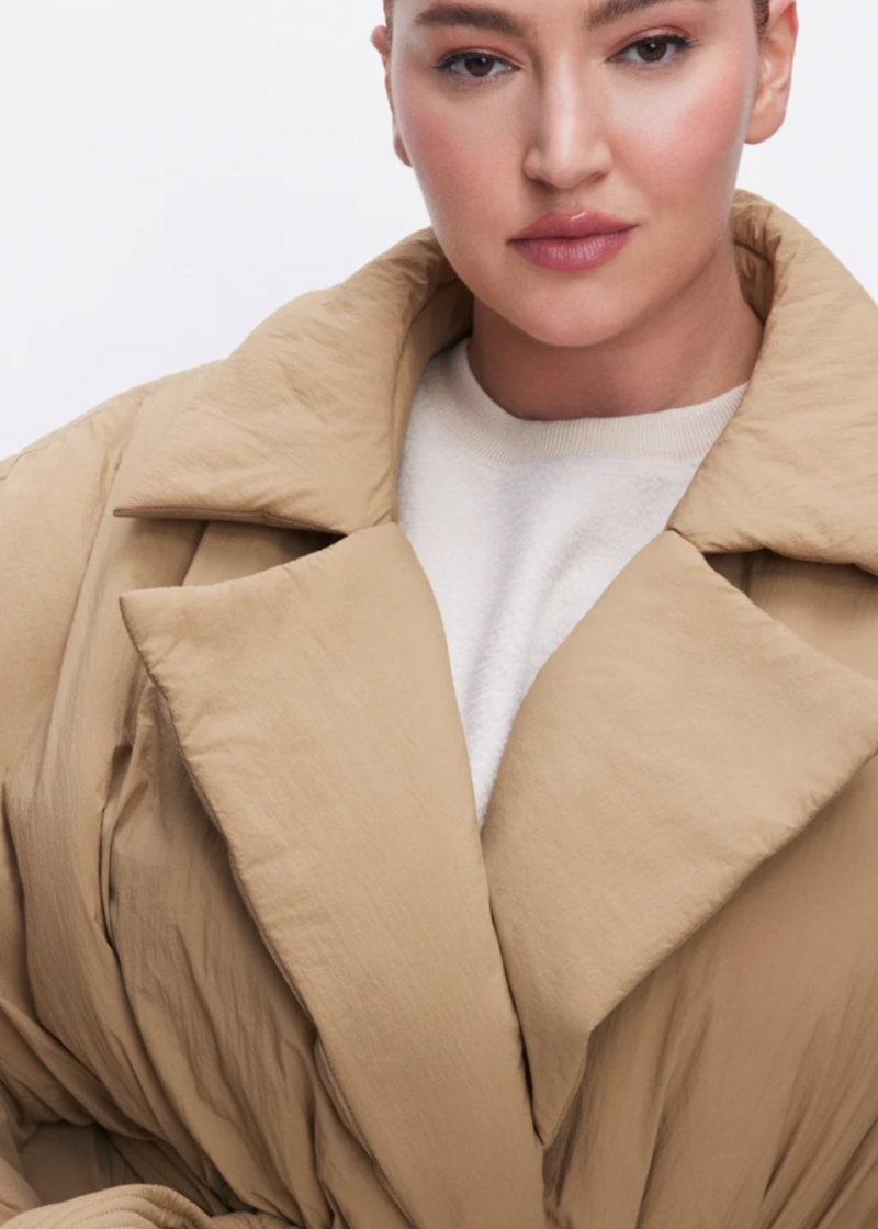 Good American Belted Puffer Trench Coat