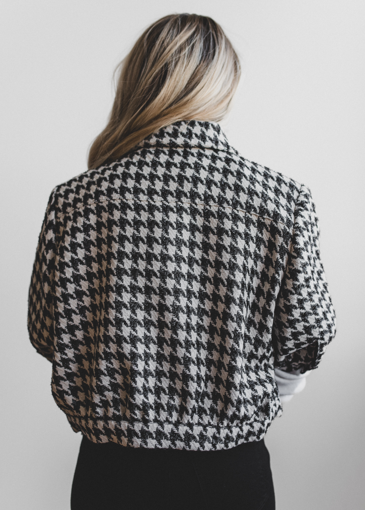 L'AGENCE Cove Houndstooth Cropped Jacket
