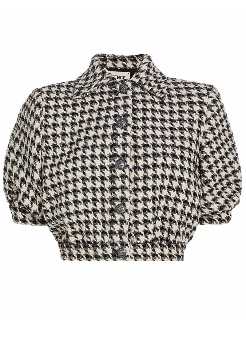 L'AGENCE Cove Houndstooth Cropped Jacket