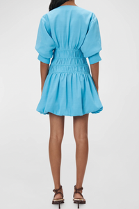 Simkai Diem Gauze Short-Sleeve Mini Bubble Dress