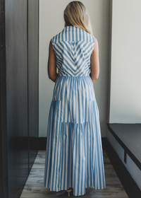 Saloni Arya B Dress In White Stripe