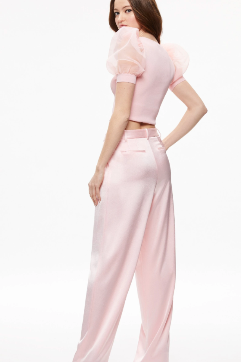 Alice + Olivia Pompey High Waisted Pleated Pant