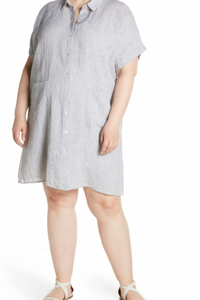 Eileen Fisher Crinkled Organic Linen Shirtdress