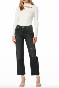 Hudson Remi Distressed Straight Cropped Jeans