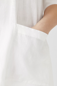 Eileen Fisher Organic Linen Mandarin Collar Dress Easy Fit, Knee Length