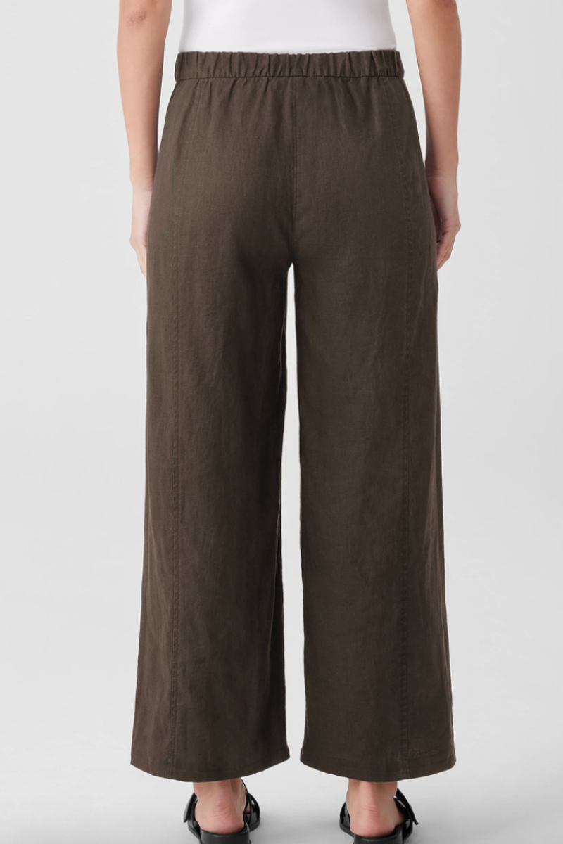 Eileen Fisher Organic Linen Wide Trouser Pant Easy Fit, Ankle Length
