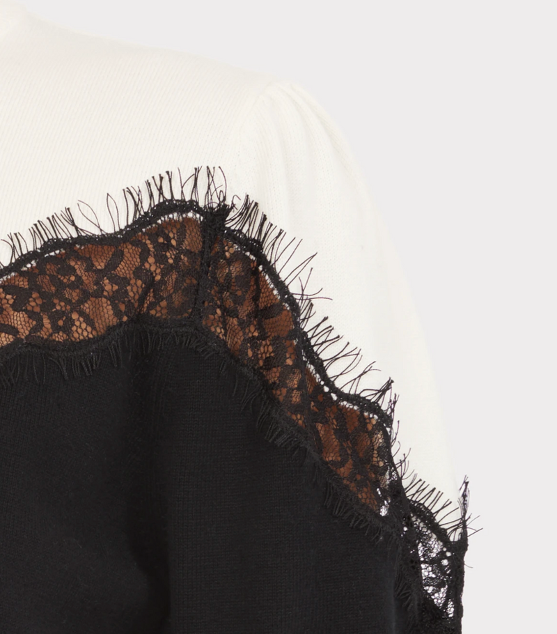 Lace Inset Pullover - AshleyCole Boutique