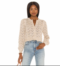 Kitty Puff-sleeve Cardigan In Neutrals - AshleyCole Boutique