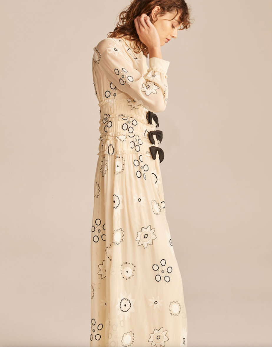 PARASOL EMBROIDERED BOW DRESS - AshleyCole Boutique