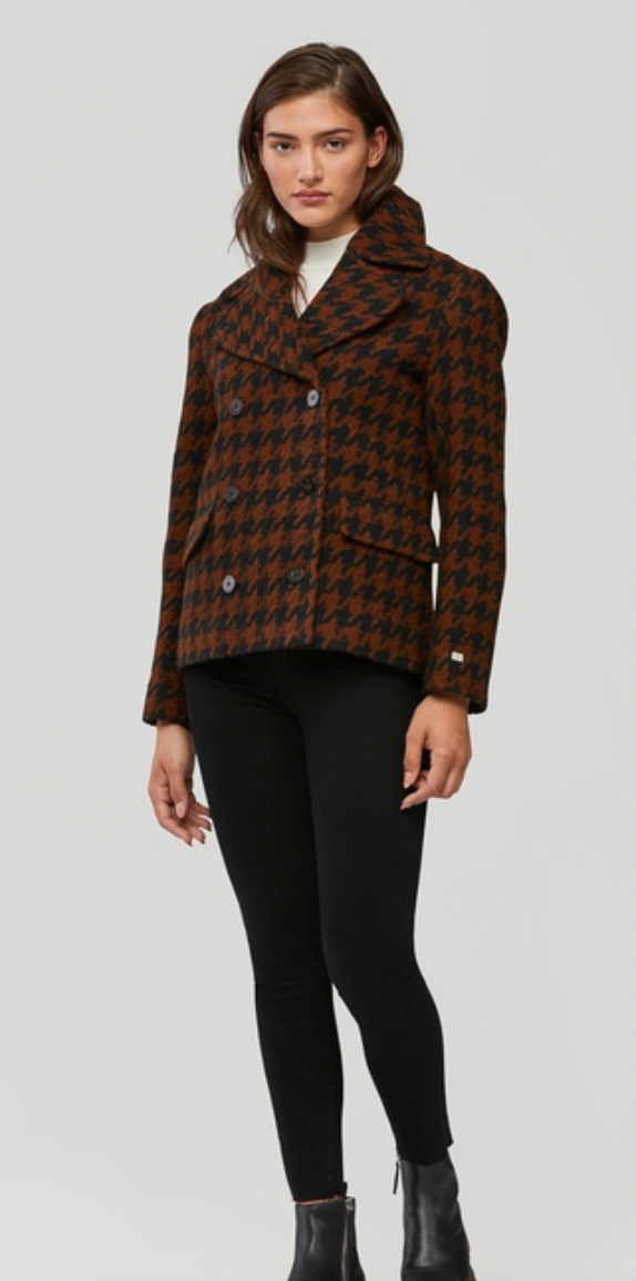 UNNA double-breasted houndstooth wool jacket - AshleyCole Boutique