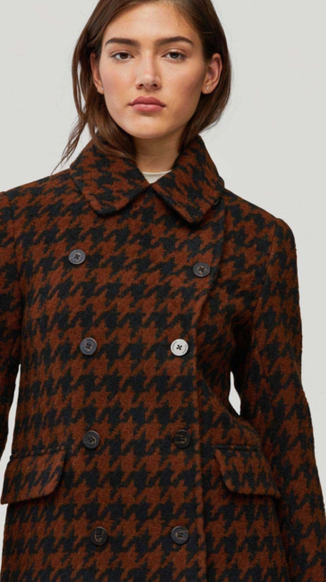 UNNA double-breasted houndstooth wool jacket - AshleyCole Boutique