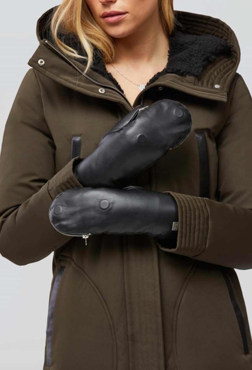 BETRICE faux fur lined leather mittens - AshleyCole Boutique