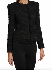 L'AGENCE Angelina Fringed Tweed Jacket - AshleyCole Boutique