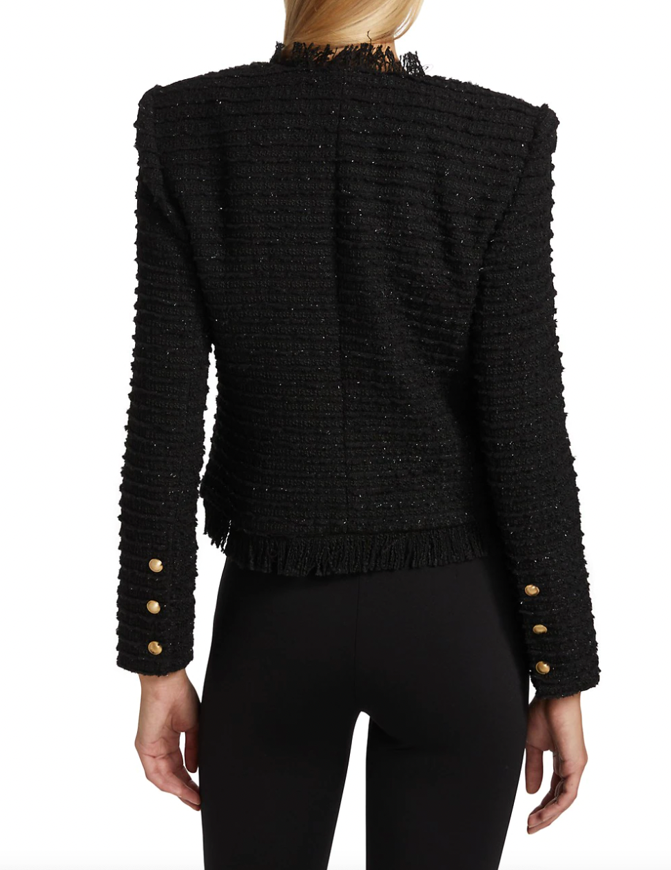 L'AGENCE Angelina Fringed Tweed Jacket - AshleyCole Boutique