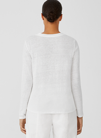 ORGANIC LINEN JERSEY CREW NECK TOP EASY FIT, BASIC LENGTH - AshleyCole Boutique