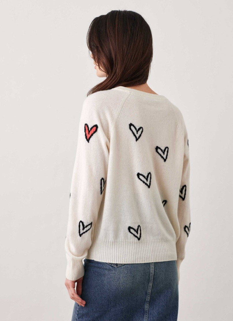 Cashmere Grafiti Heart Instarsia Sweatshirt - AshleyCole Boutique