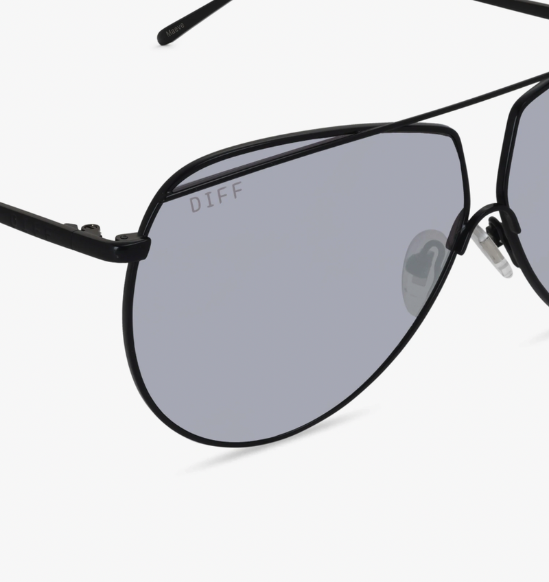 Maeve Matte Black Grey Mirror Polarized Sunglasses - AshleyCole Boutique