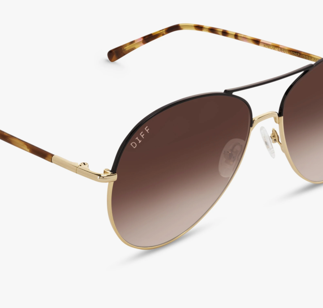 Knox Gold Brown Gradient Sunglasses - AshleyCole Boutique