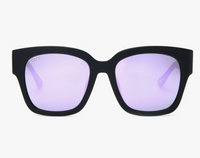 Bella II Matte Black Lavender Flash Sunglasses - AshleyCole Boutique