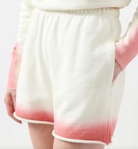 French Terry Pull-On Shorts - Vanilla/ French Rose Combo
