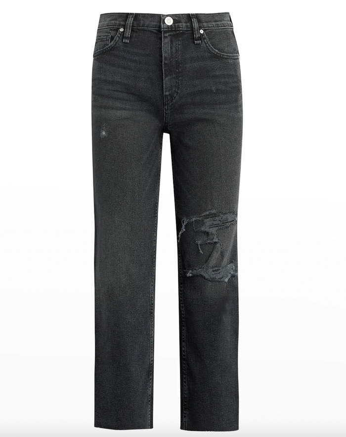 Hudson Remi Distressed Straight Cropped Jeans\