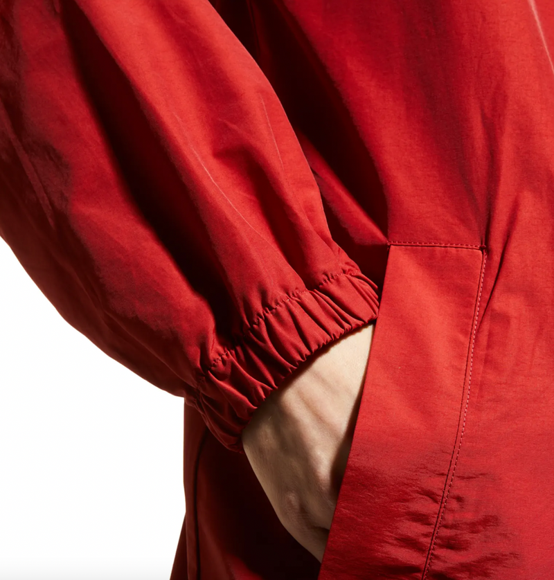 Eileen Fisher Long Stand-Collar Jacket w/ Hidden Hood
