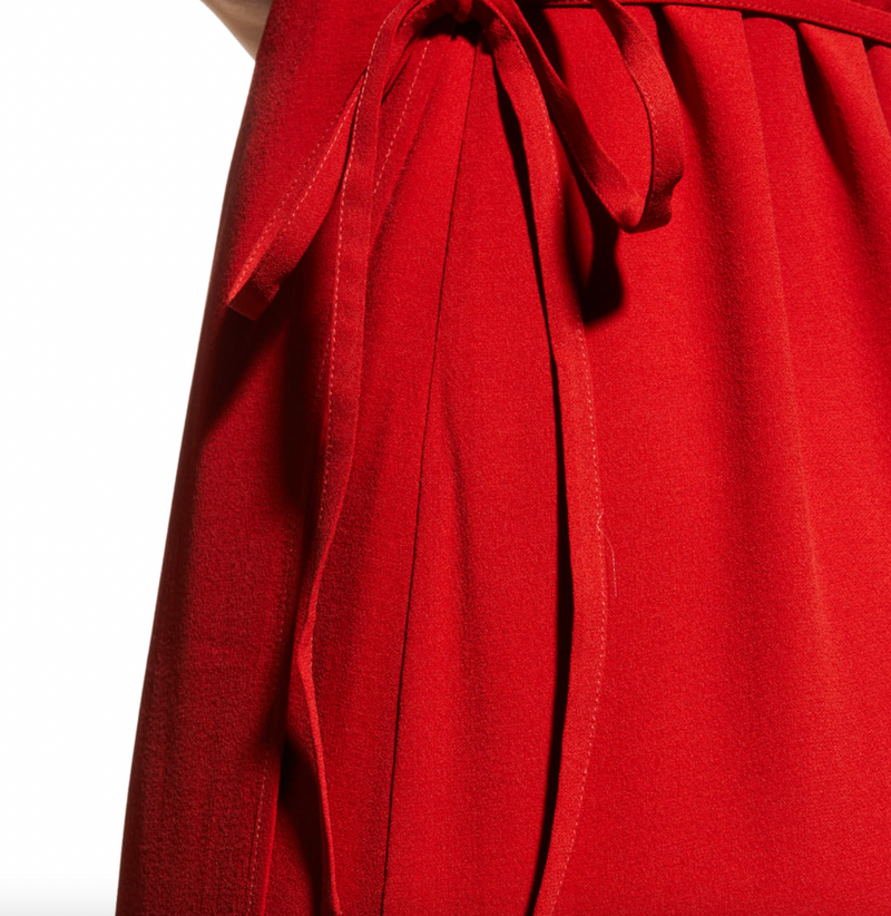 Eileen Fisher 3/4-Sleeve Georgette Wrap Dress