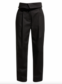 A.L.C. Coby Straight Pleated Trousers with Fold-Over Waist