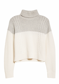 ATM Colorblock Merino Wool Turtleneck Sweater