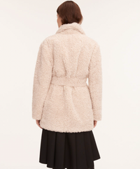 Rebecca Taylor Faux-shearling Belted Wrap Coat