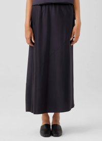 Eileen Fisher Stretch Silk Charmeuse Bias Skirt Easy Fit, Full Length