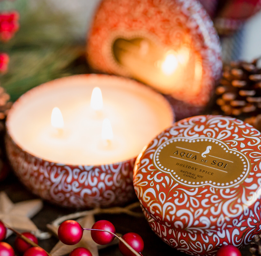 HOLIDAY SPICE TIN CANDLES