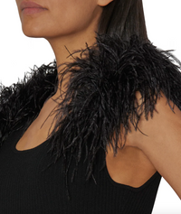 Milly Feather Shoulder Mini Dress