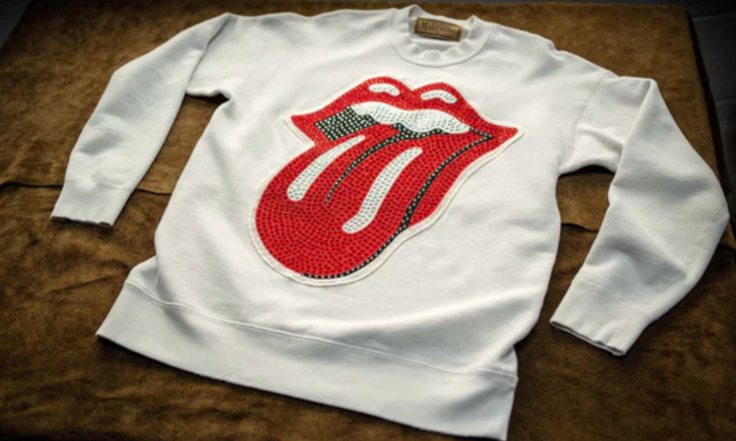 Madeworn Rolling Stones Crystal Patch Classic Crew Sweatshirt
