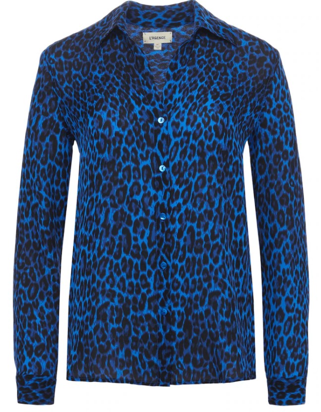 Blue Leopard Blouse