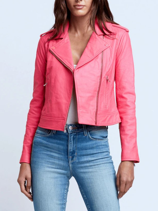 Women's Pink Biker Jacket