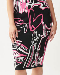 Joseph Ribkoff Black/Vanilla/Raspberry Skirt Style 221914 - AshleyCole Boutique