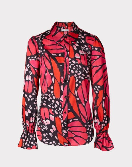 MILLY LACEY BUTTERFLY STENCIL TOP - AshleyCole Boutique