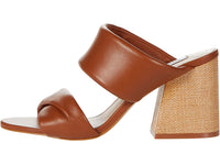 Masterful Block Heel Slide Sandal In Cognac Leather - AshleyCole Boutique