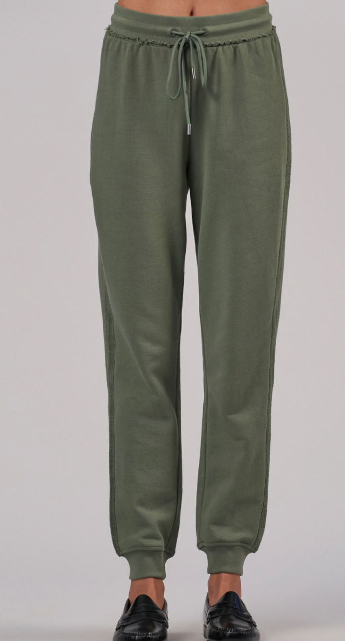 FRENCH TERRY PULL-ON PANT - AGAVE - AshleyCole Boutique
