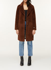 SOIA & KYO RUBINA RELAXED-FIT EMBOSSED WOOL COAT - AshleyCole Boutique