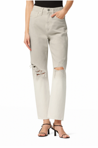 Hudson Jade Distressed Straight Ombre Ankle Jeans