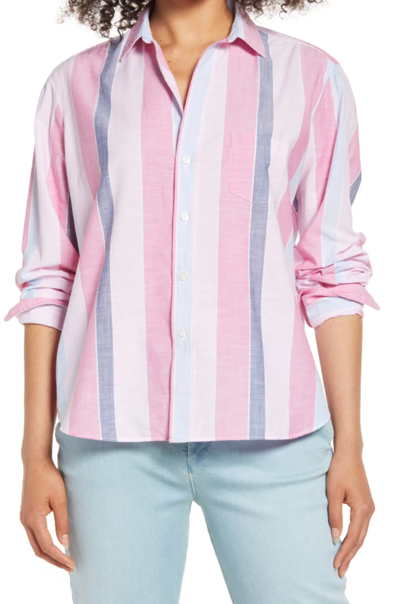 FRANK & EILEEN Eileen Stripe Woven Cotton Button-Up Shirt