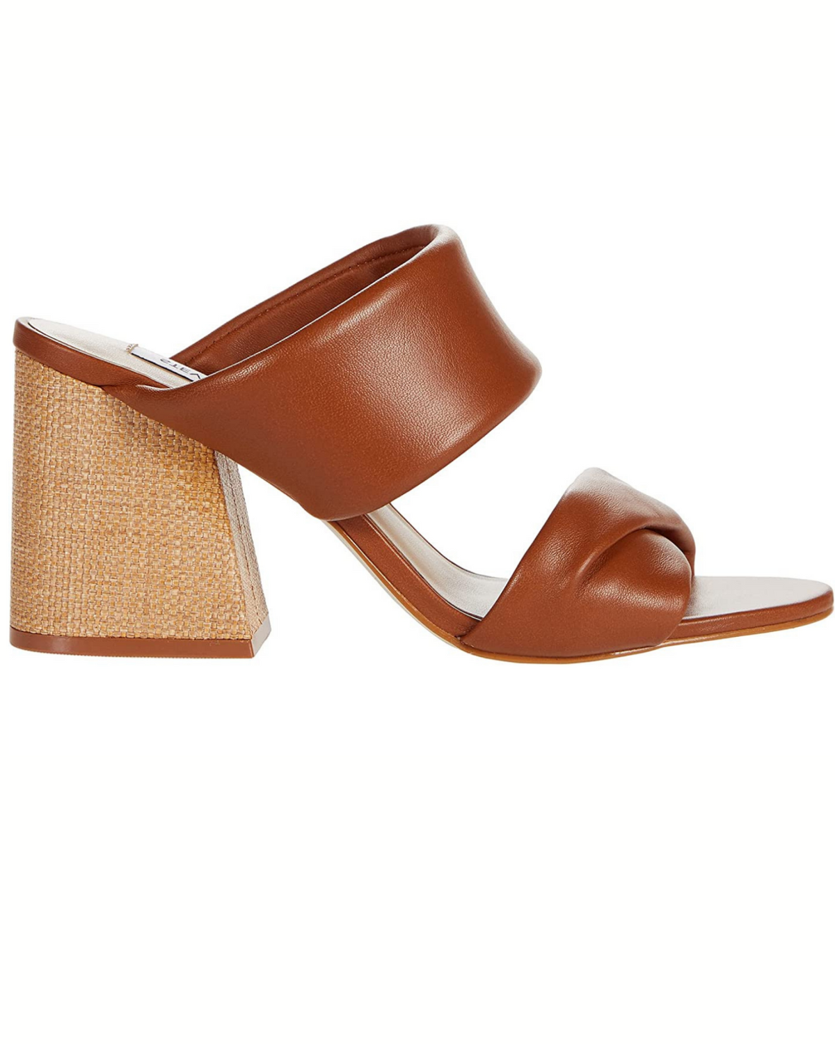 Masterful Block Heel Slide Sandal In Cognac Leather - AshleyCole Boutique
