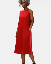 SOFT WOOL FLANNEL CREW NECK DRESS - AshleyCole Boutique