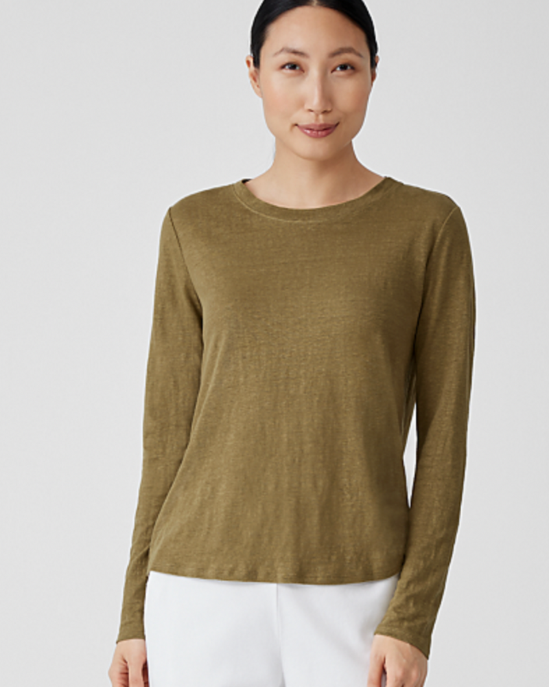 JERSEY CREW NECK TOP EASY FIT, BASIC LENGTH