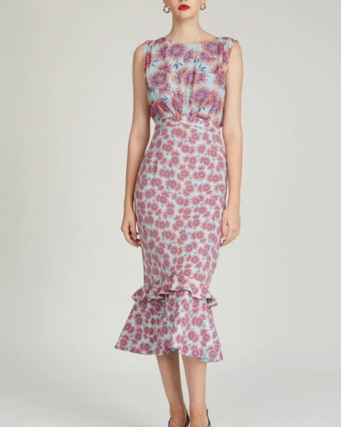 Adrienne Dress In Ciel Dragonfruit Print