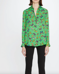 L'AGENCE Nina Printed Button-Front Blouse